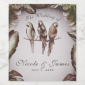 ヴィンテージのトロピカルチキの鳥結婚のパロッツ ワインラベル (シングルラベル)