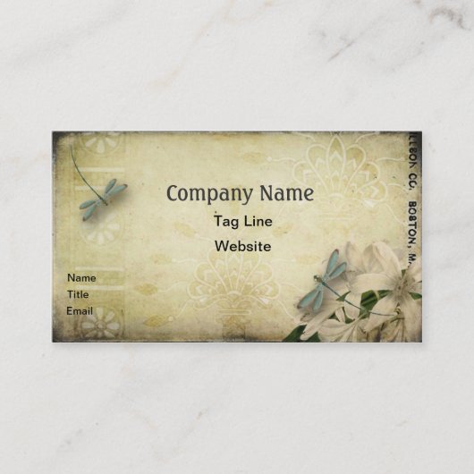 ヴィンテージのトンボの名刺のテンプレート 名刺 (正面)