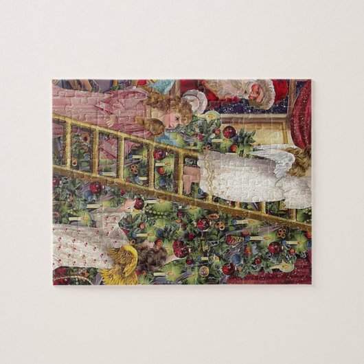 ヴィンテージのドイツの天使のクリスマスのビクトリア時代の人の芸術 ジグソーパズル (横)