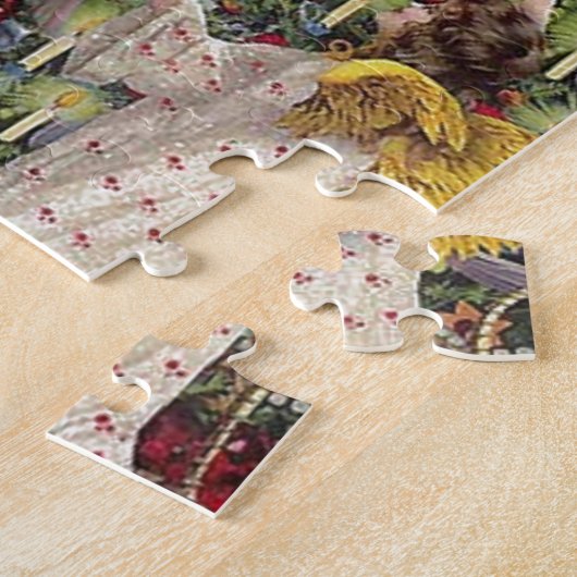 ヴィンテージのドイツの天使のクリスマスのビクトリア時代の人の芸術 ジグソーパズル (側面)