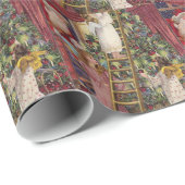 ヴィンテージのドイツの天使のクリスマスのビクトリア時代の人の芸術 ラッピングペーパー (ロールコーナー)