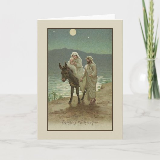 ヴィンテージのドイツの宗教クリスマスカード シーズンカード (正面)