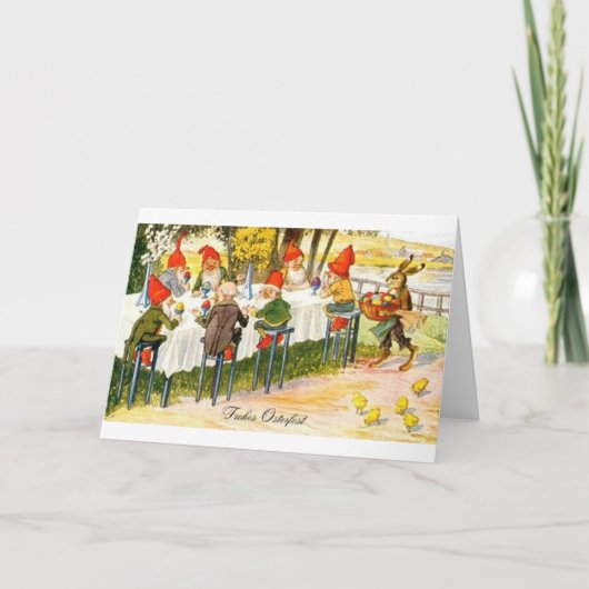 ヴィンテージのドイツの小型イースターカード シーズンカード (正面)