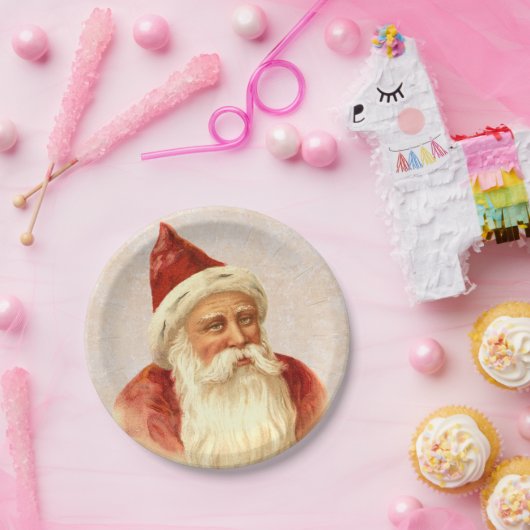 ヴィンテージのドイツの旧式のサンタクロースのクリスマス ペーパープレート (パーティー)