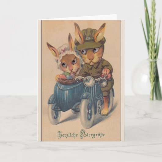 ヴィンテージのドイツ人のイースターカード。 Herzliche Ostergrüße! シーズンカード (正面)