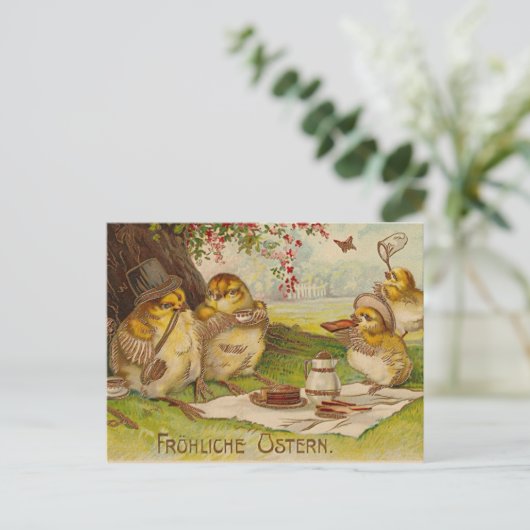 ヴィンテージのドイツ人のイースター郵便はがき シーズンポストカード (スタンド正面)