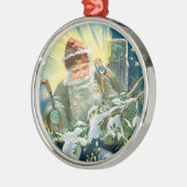 ヴィンテージのドイツ人のサンタのオーナメント メタルオーナメント (左)