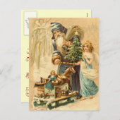 ヴィンテージのドイツ人のサンタの郵便はがき シーズンポストカード (正面/裏面)