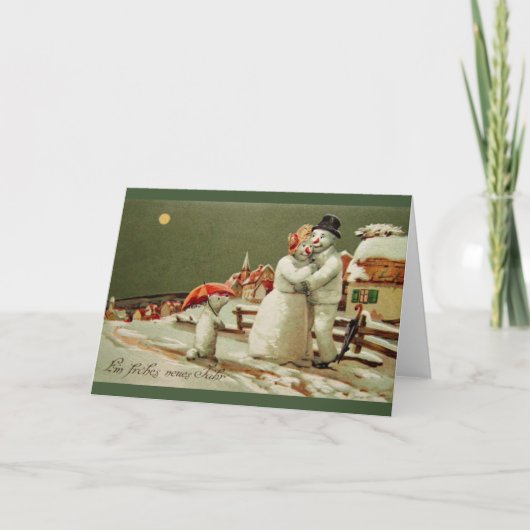 ヴィンテージのドイツ人の年賀状 シーズンカード (正面)