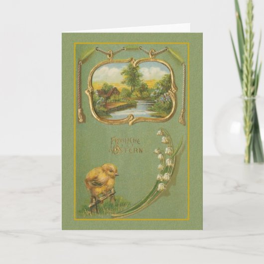 ヴィンテージのドイツ人のFröhliche Osternイースターカード シーズンカード (正面)