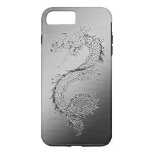 ヴィンテージのドラゴンによってブラシをかけられる金属の一見 iPhone 8 PLUS/7 PLUSケース