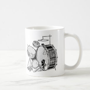 ヴィンテージのドラムキットのドラム コーヒーマグカップ