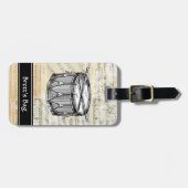 ヴィンテージのドラム音楽荷物のラベル ラゲッジタグ (正面横)