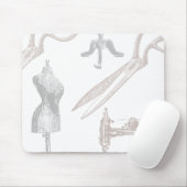 ヴィンテージのドレスメーカーおよび裁縫のテーマ マウスパッド (マウス)
