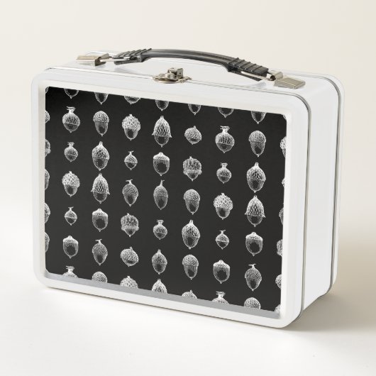 ヴィンテージのドングリの芸術の図解入りの、写真付きのなドングリのデザインのカスタム メタルランチボックス (正面)