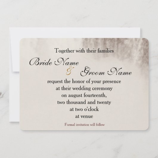 ヴィンテージのナイアガラ・フォールズの結婚式の招待 セーブザデート (裏面)