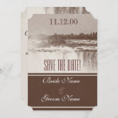 ヴィンテージのナイアガラ・フォールズの結婚式の招待 セーブザデート (正面/裏面)
