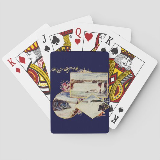 ヴィンテージのナイアガラ・フォールズの絵画 トランプ (裏面)