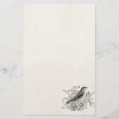ヴィンテージのナイチンゲールの鳥のパーソナライズなレトロの鳥 便箋 (正面)