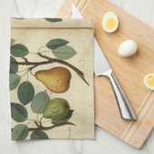 ヴィンテージのナシの植物のフルーツのイラストレーション キッチンタオル (四つ折り)