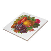 ヴィンテージのナシ、ブドウ、レモン、Appleおよびクルミ タイル (側面)