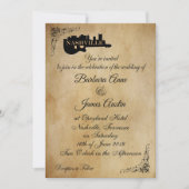 ヴィンテージのナッシュビルのギターの結婚式招待状 招待状 (正面)