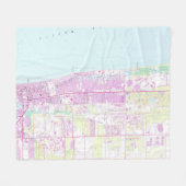 ヴィンテージのナポリフロリダの地図（1958年） フリースブランケット (正面(横))