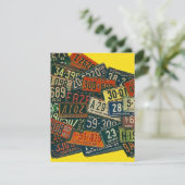 ヴィンテージのナンバープレートの引っ越しましたの発表 案内状 (スタンド正面)