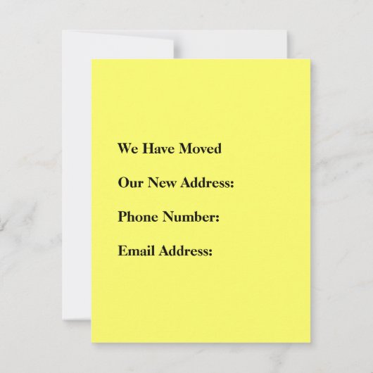 ヴィンテージのナンバープレートの引っ越しましたの発表 案内状 (裏面)