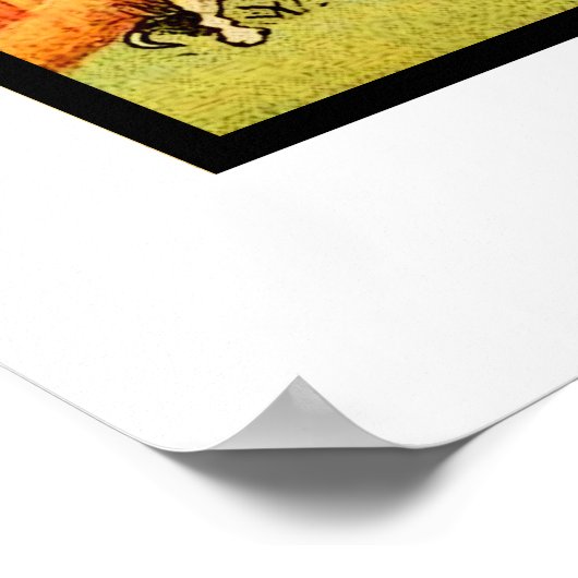 ヴィンテージのナーサリーライムアート 猫とフィドル ポスター (角)