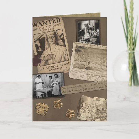 ヴィンテージのナースの挨拶状 カード (正面)