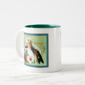 ヴィンテージのナースポスター~の世界大戦1 ツートーンマグカップ (正面左)