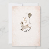 ヴィンテージのナーセリー テディベア 水彩画 ベビーシャワー 招待状 (裏面)