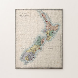 ヴィンテージのニュージーランドの地図（1865年） ジグソーパズル
