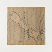 ヴィンテージのニュージーランドの天気図 タペストリー (正面(横))