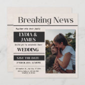 ヴィンテージのニュース写真 ウェディング招待状 招待状 (正面/裏面)