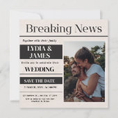 ヴィンテージのニュース写真 ウェディング招待状 招待状 (正面)