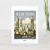ヴィンテージのニューヨークのクールなプリントが付いている挨拶状 カード (裏面)