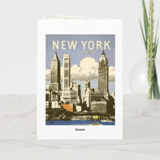 ヴィンテージのニューヨークのクールなプリントが付いている挨拶状 カード (裏面)