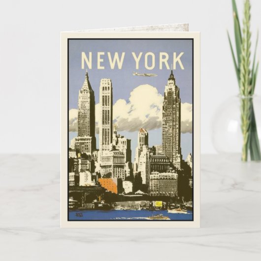 ヴィンテージのニューヨークのクールなプリントが付いている挨拶状 カード (正面)
