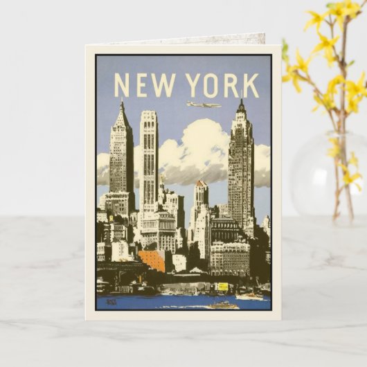 ヴィンテージのニューヨークのクールなプリントが付いている挨拶状 カード