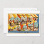 ヴィンテージのニューヨークのコニー・アイランドからの挨拶 ポストカード (正面/裏面)