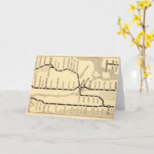 ヴィンテージのニューヨークの地下鉄の地図 カード (黄色い花)