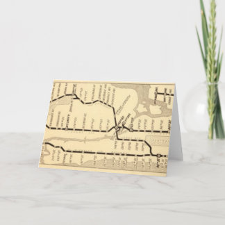 ヴィンテージのニューヨークの地下鉄の地図 カード