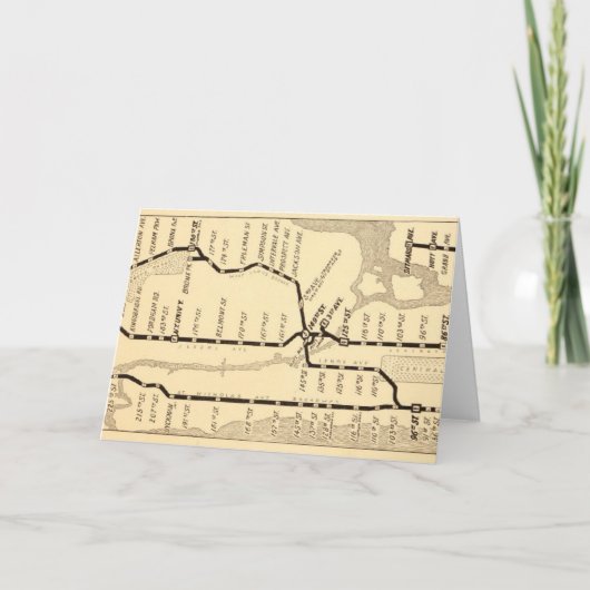 ヴィンテージのニューヨークの地下鉄の地図 カード (正面)