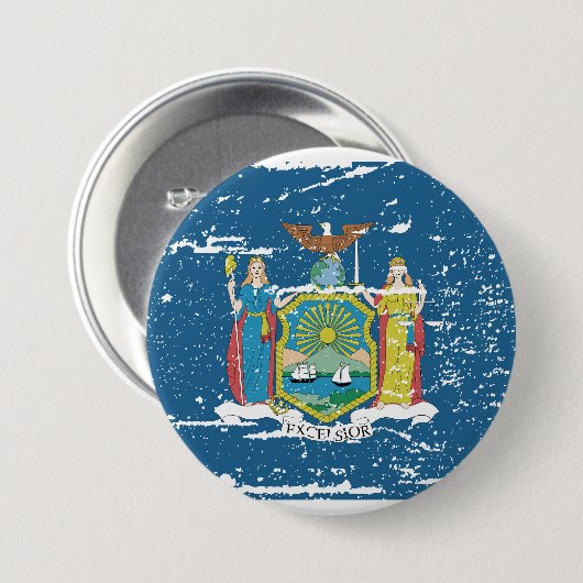 ヴィンテージのニューヨークの旗 缶バッジ (正面&裏面)