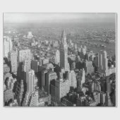 ヴィンテージのニューヨークシティのアールデコの超高層ビル ラッピングペーパー (フラット)