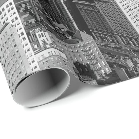 ヴィンテージのニューヨークシティのアールデコの超高層ビル ラッピングペーパー (ロールコーナー)