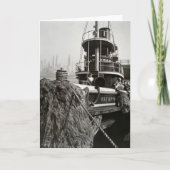 ヴィンテージのニューヨークシティの水辺地帯のタグボート カード (正面)