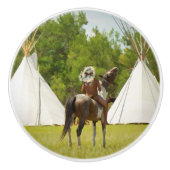 ヴィンテージのネイティブアメリカンの引出しのノブ セラミックノブ (正面)